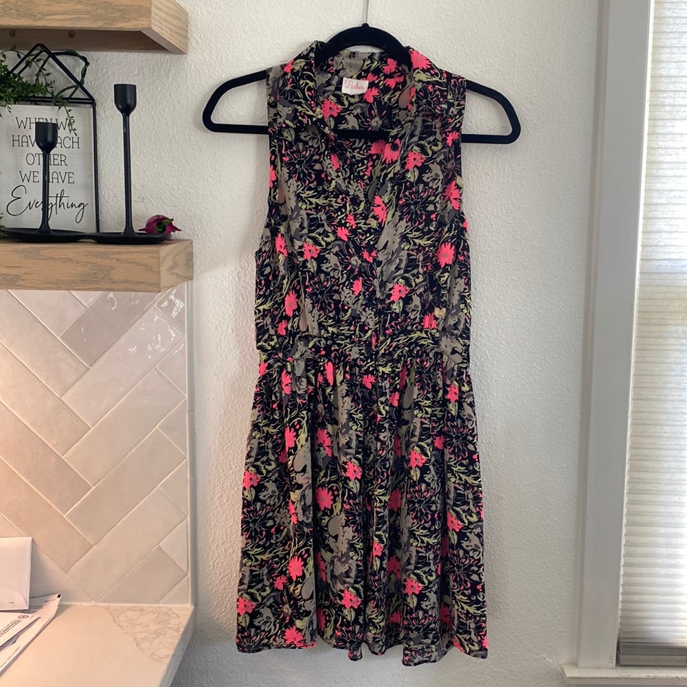 Parker Black Floral Mini‎ Dress